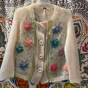 Free People Mohair Wool Retro Cardigan, Medium